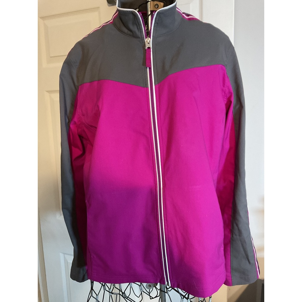 Made for Life‎ Track Jacket Full Zip Colorblock Pink Gray Athletic Women PL